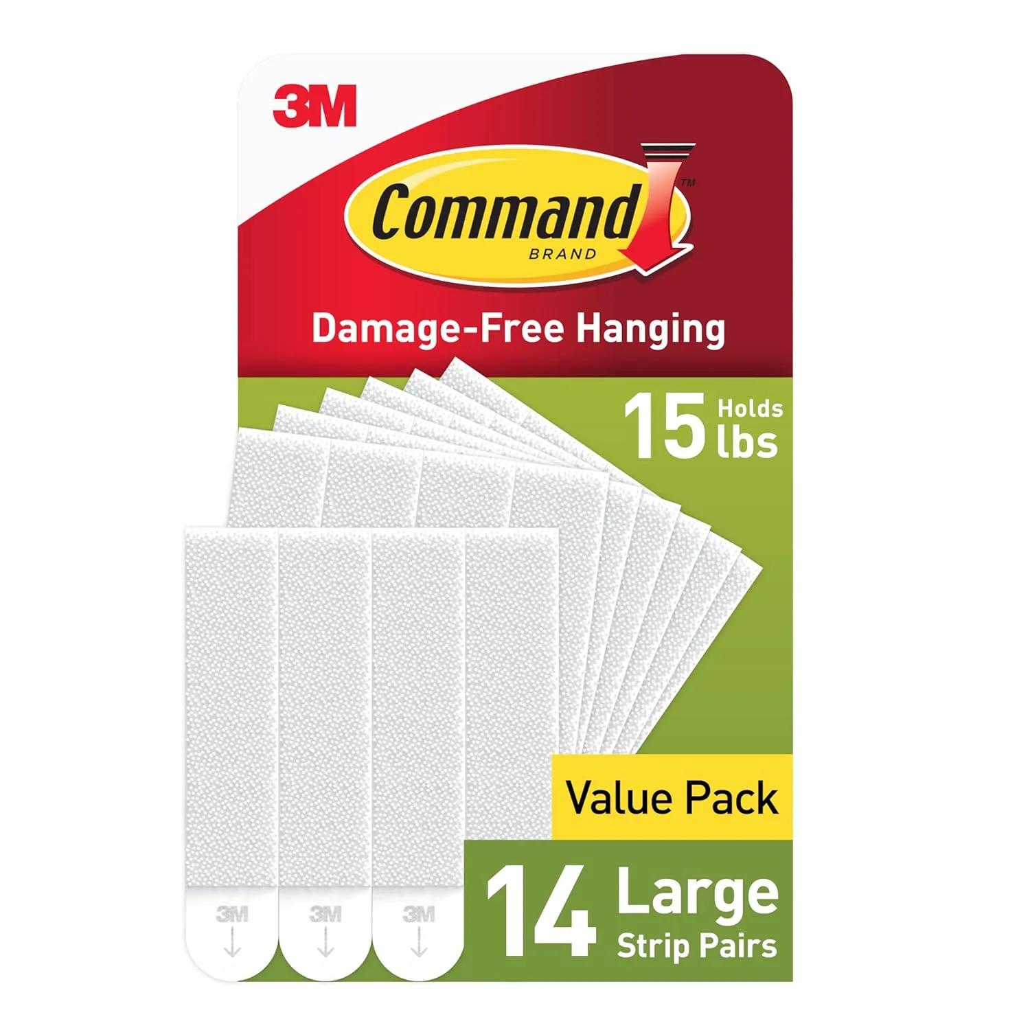 Command 15 lb Large Picture Hanging Strips 14 Pairs (28 Strips), Damage Free Hanging for Picture Frames with No Tools, No Holes