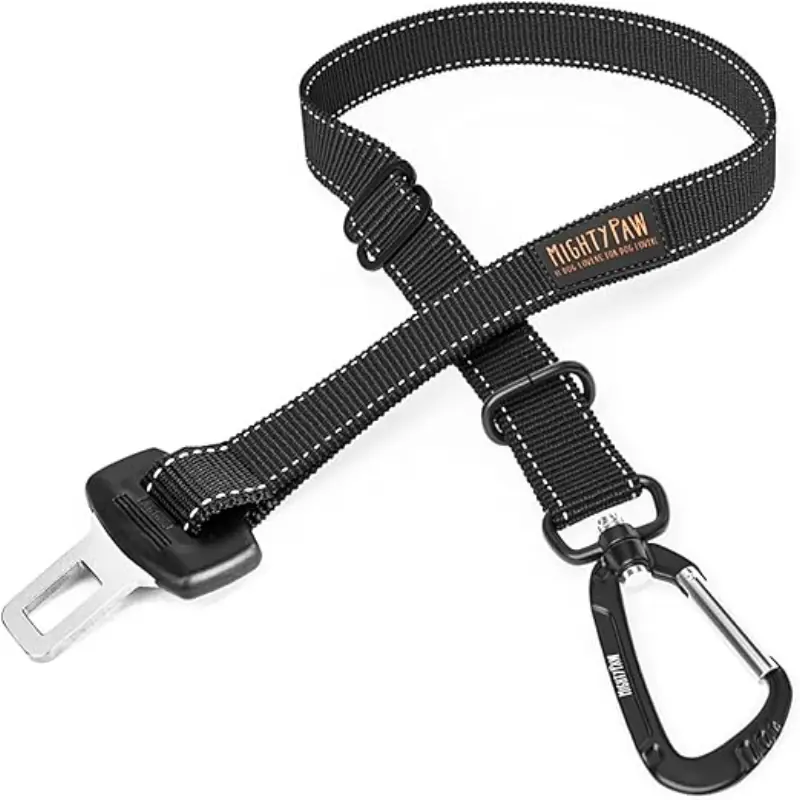 Mighty Paw Dog Seat Belt for Car - Safe Distraction Free Driving, Heavy-Duty Design with Aviation Grade Aluminum Carabiner Latch