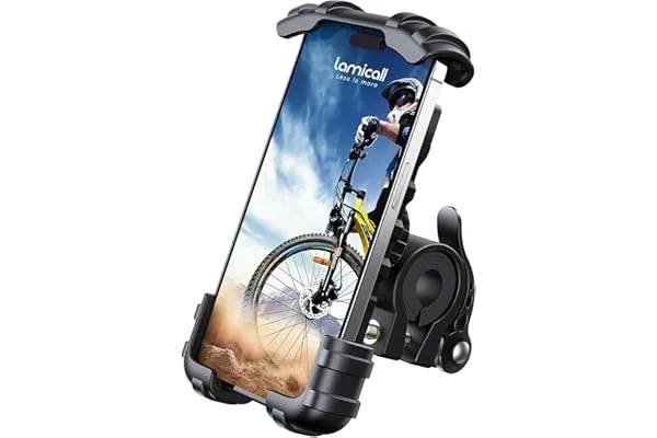Lamicall Bike Phone Holder, Motorcycle Mount - Motorcycle Phone Holder, Handlebar Cell Phone Clamp, E-Bike Scooter Phone