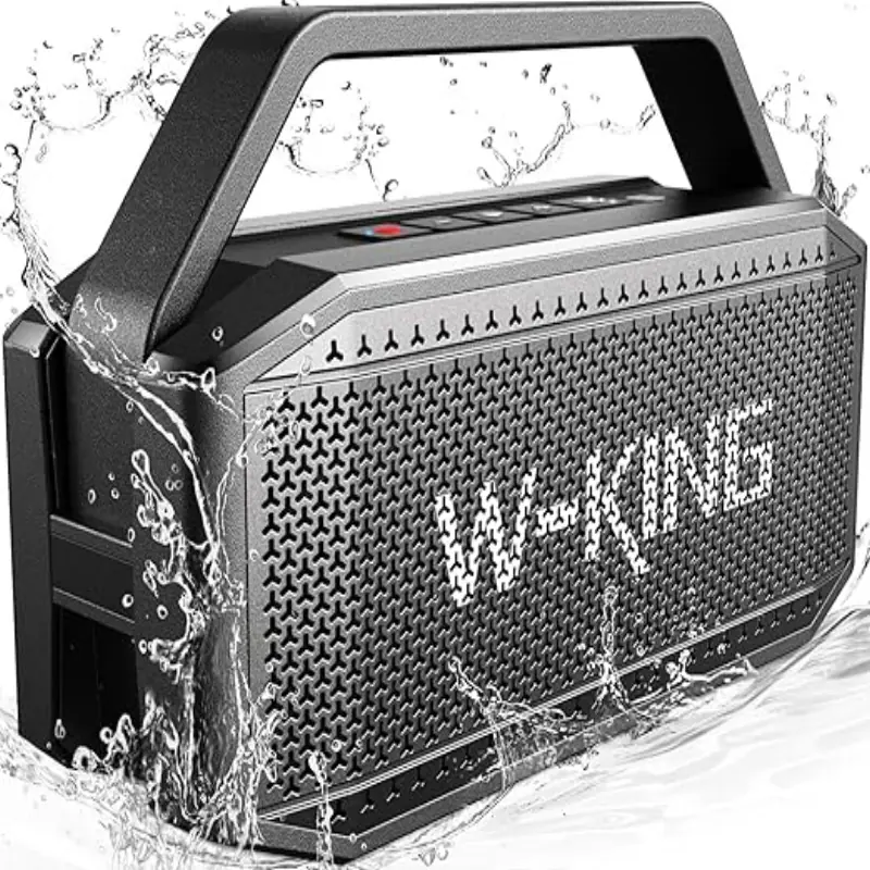 W-KING D9-1 Loud Bluetooth Speaker, 100W Max IPX6 Portable Outdoor Speakers Bluetooth Wireless, 60W Deep Bass Radiator, 2 Subwoofer, 40H Playtime, EQ, Boombox