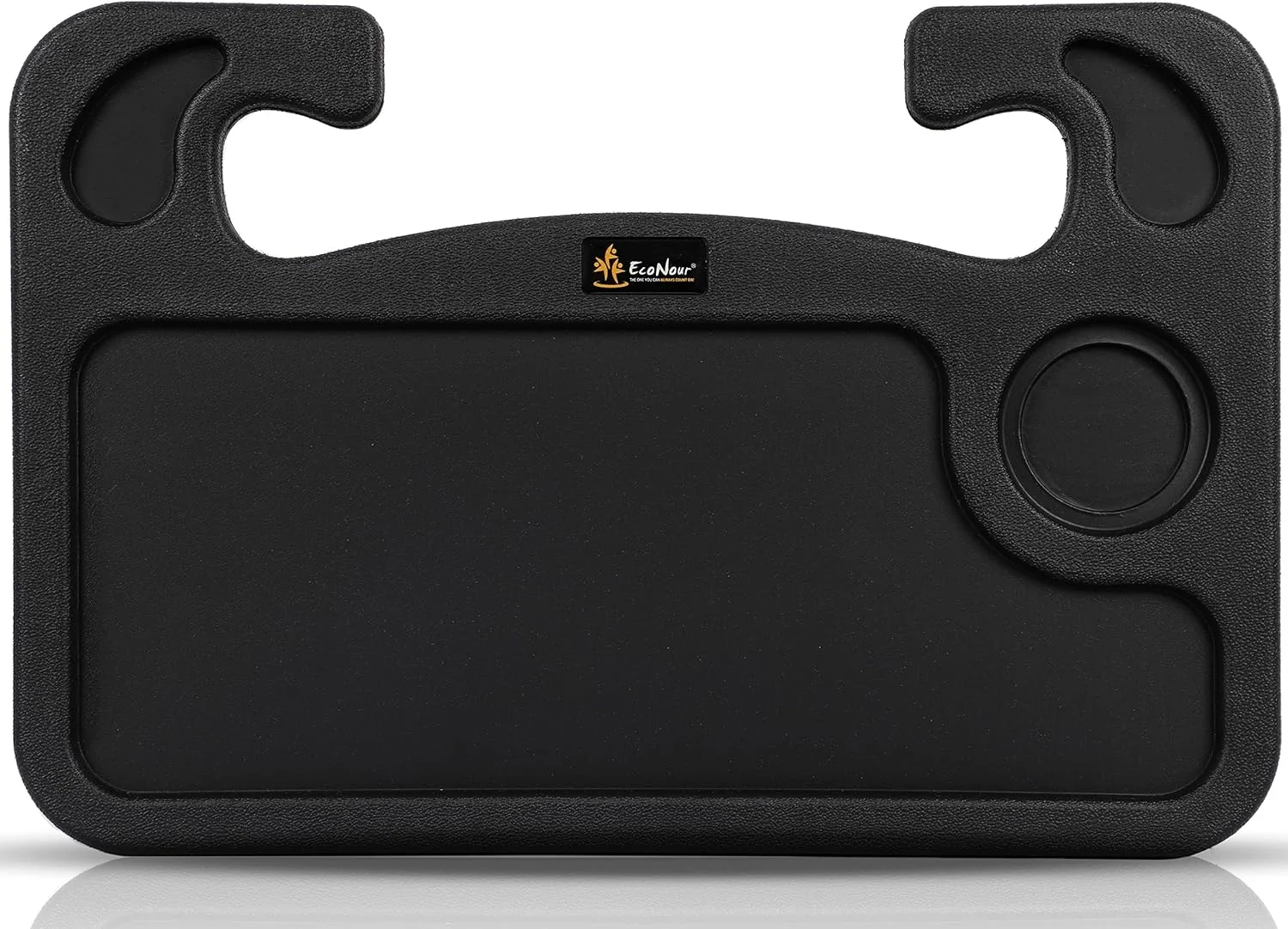 EcoNour 2 in 1 Car Steering Wheel Desk | Tray for Laptop Car Mount with Pen Holder | Food Tray for Eating with Drinks Holder
