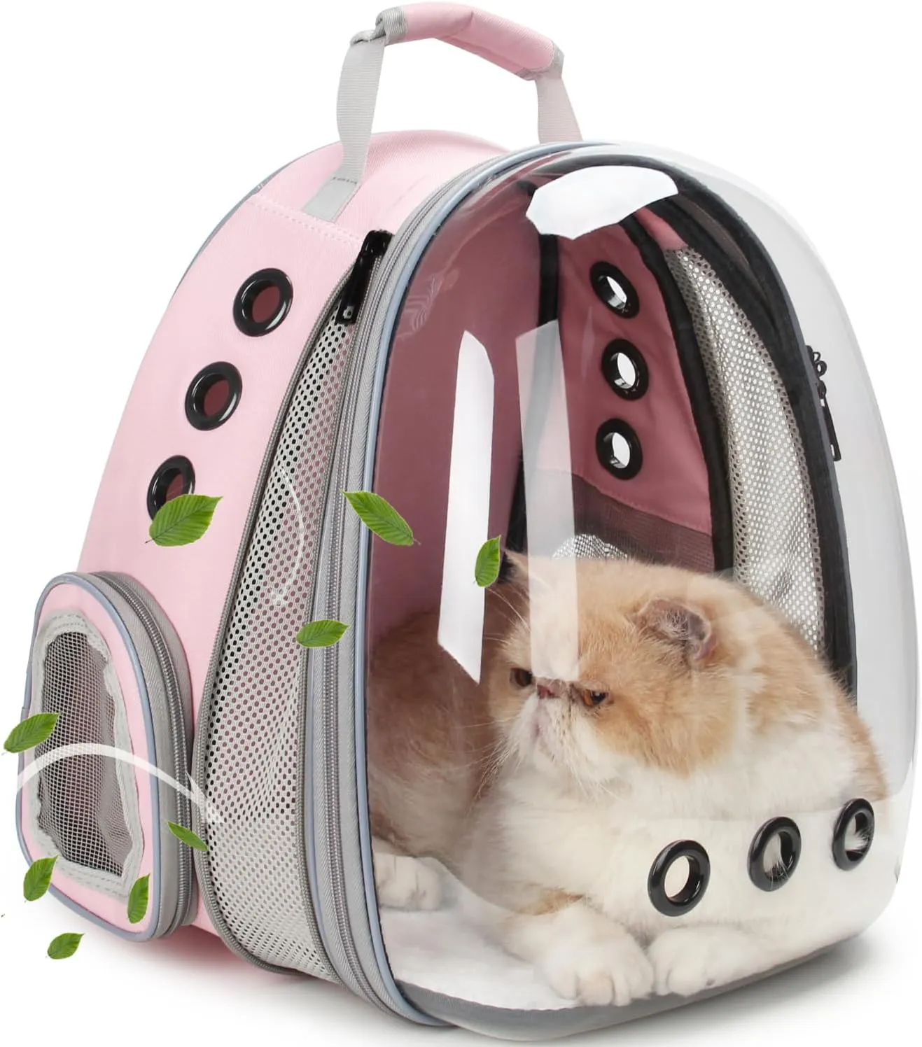 Lollimeow Cat Carrier Backpack, Expandable Bubble Pet Carrier Backpack for Cats and Small Dogs, Airline Approved Travel Backpack, for Hiking, Walking and Outdoor Adventure