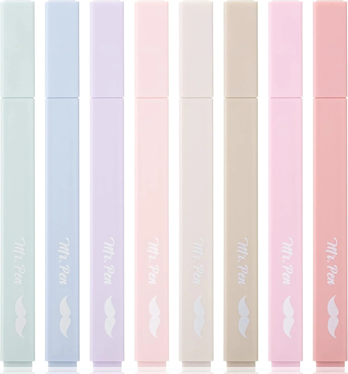 Mr. Pen- Aesthetic Highlighters, No Bleed, 8 Pack, Muted Soft Colors, Chisel Tip, Cute Highlighters, Various Colors, for Journaling, Highlighting, Underlining, Quick Dry