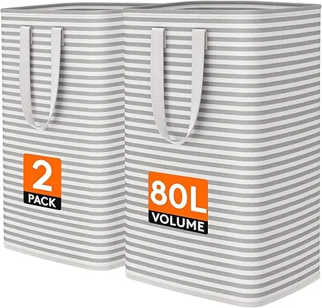 Lifewit 2 Pack Laundry Basket 80L Collapsible