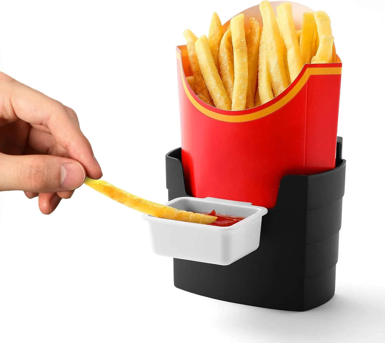 SUADEN French Fry Holder and Sauce Holder for Car | Perfect for On-the-Go Snacking | White Elephant Gift and Stocking Stuffer