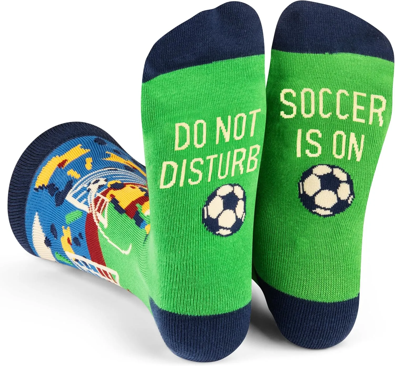 Lavley Funny Socks for Sports Fans and Players - Cool Novelty Gifts for Men, Women, & Teens - Soccer Ball Pattern Crew Socks