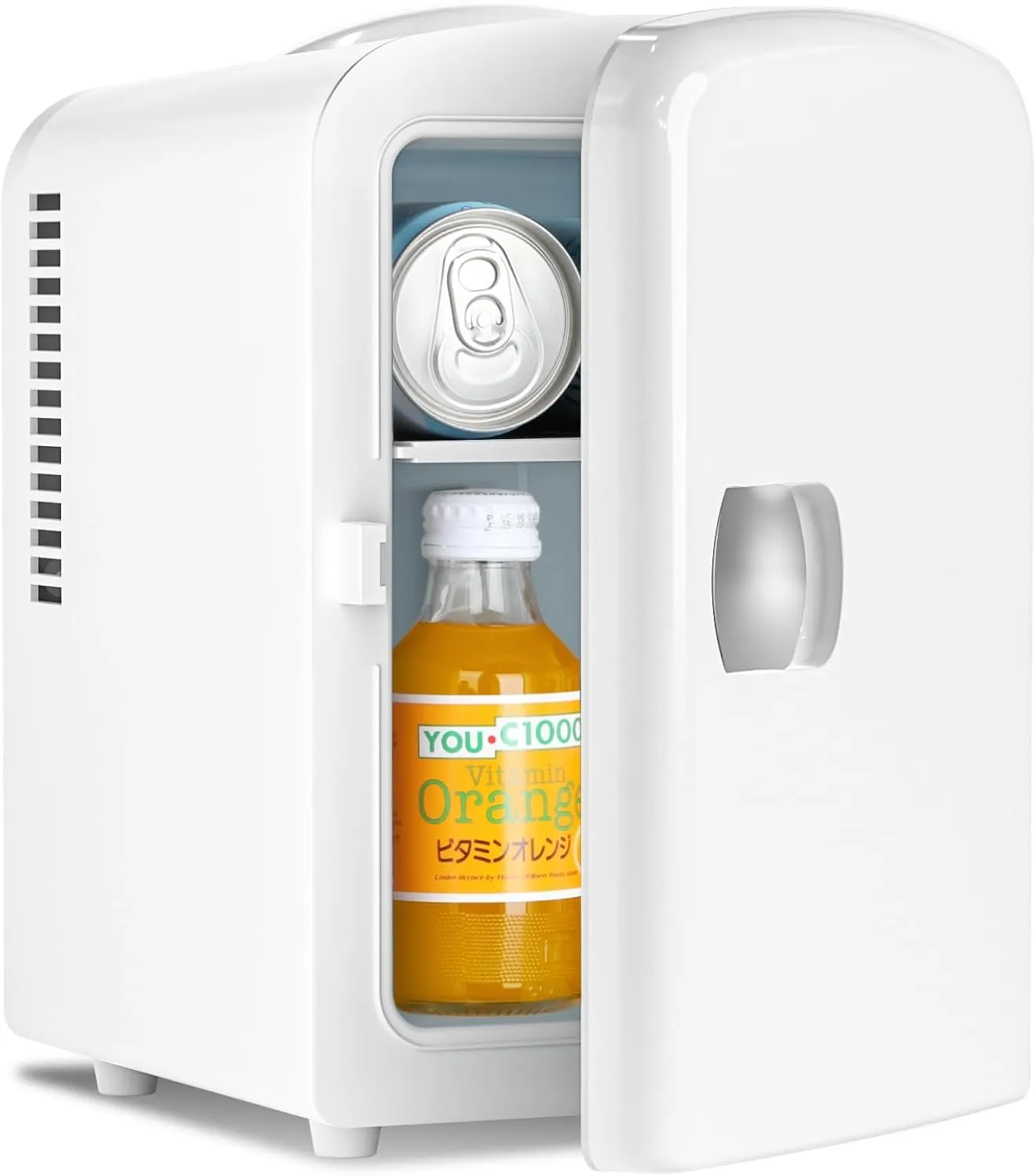 Antarctic Star Compact Refrigerator, Portable Mini Fridge 4 Liter Capacity / 6 Cans for Bedroom, Car, Office and Dorm, Skincare, Makeup, Cosmetics, Beverage, Food