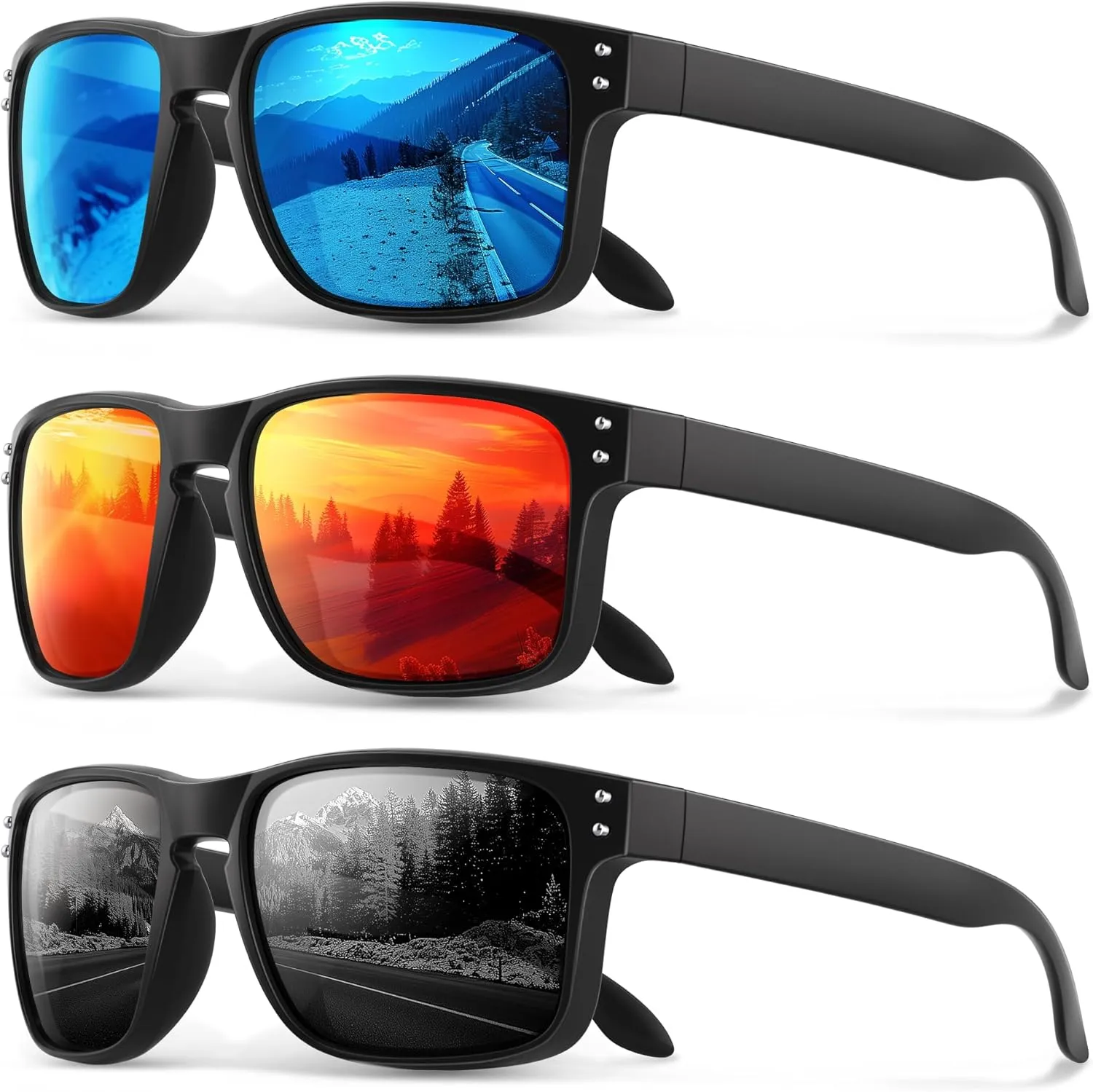 Polarized Sunglasses for Men Women - Classic Sport Sun Glasses for Driving Running Cycling Fishing UV400 Protection